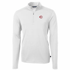 Cincinnati Reds Cutter & Buck Virtue Eco Pique Recycled Quarter-Zip Pullover Top - MLB Pullover