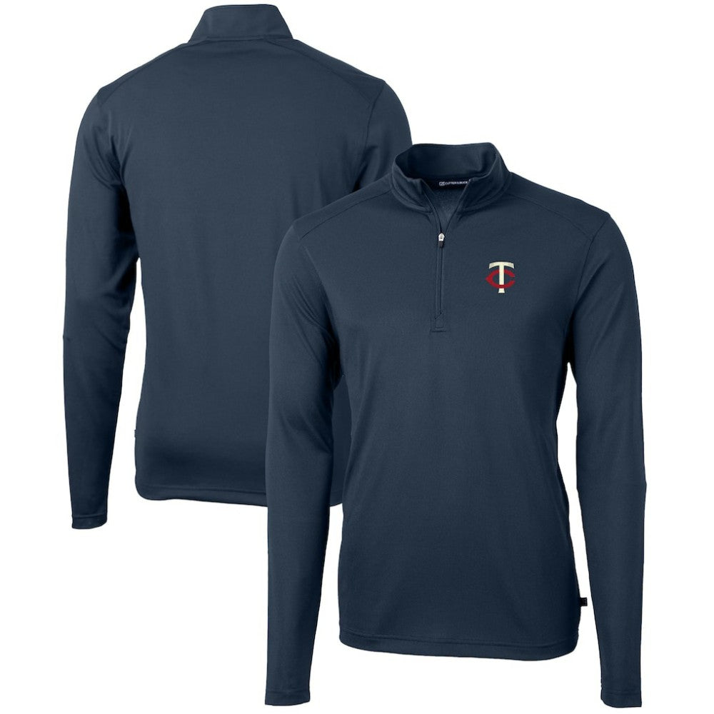 Minnesota Twins Cutter & Buck Virtue Eco Pique Recycled Quarter-Zip Pullover Top - MLB Pullover