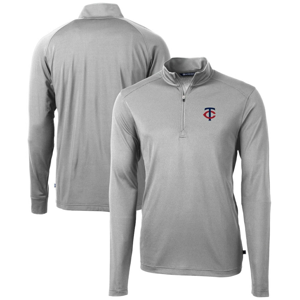 Minnesota Twins Cutter & Buck Virtue Eco Pique Recycled Quarter-Zip Pullover Top - MLB Pullover