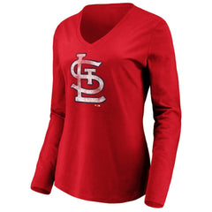 St. Louis Cardinals Women's Team Long Sleeve V-Neck T-Shirt - MLB T-shirts