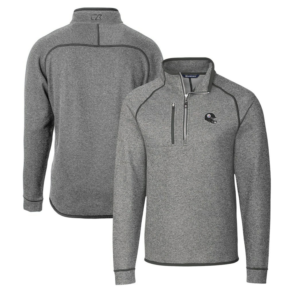 Pittsburgh Steelers Cutter & Buck Helmet Mainsail Sweater-Knit Half-Zip Pullover Jacket | NFL Sale
