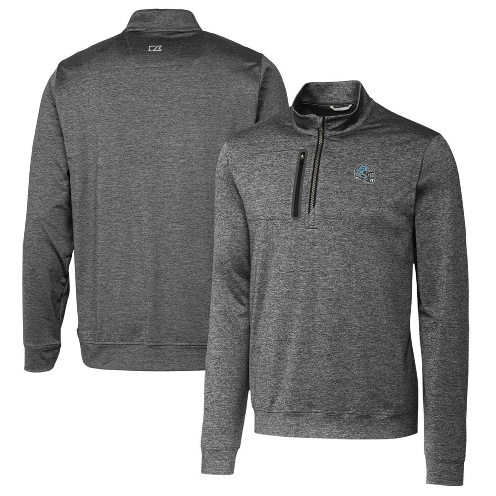 Detroit Lions Cutter & Buck Helmet Stealth Heathered Quarter-Zip Pullover Top | NFL On sale