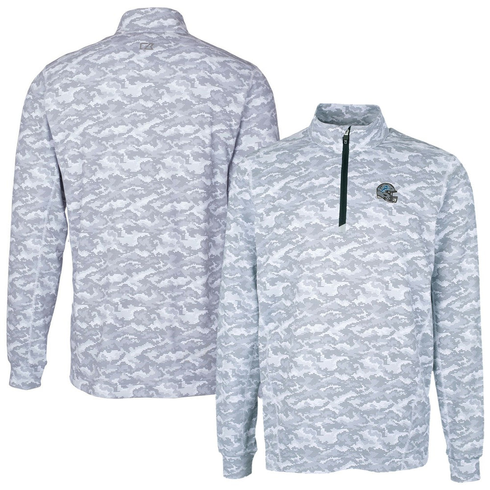 Detroit Lions Cutter & Buck Helmet Traverse Camo Print Stretch Quarter-Zip Pullover Top | NFL On sale