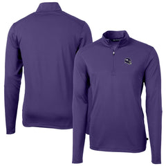 Minnesota Vikings Cutter & Buck Helmet Virtue Eco Pique Recycled Quarter-Zip Pullover Top | NFL On sale