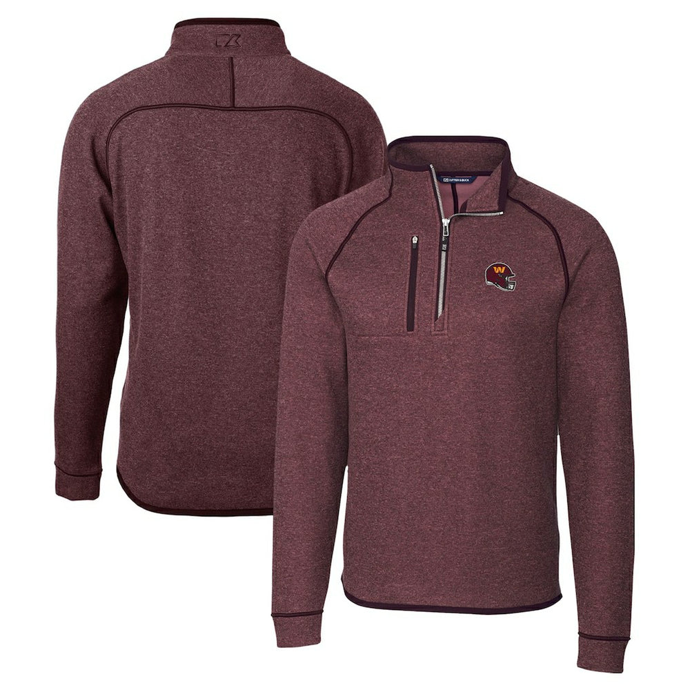 Washington Commanders Cutter & Buck Helmet Mainsail Sweater-Knit Half-Zip Pullover Jacket | NFL On sale