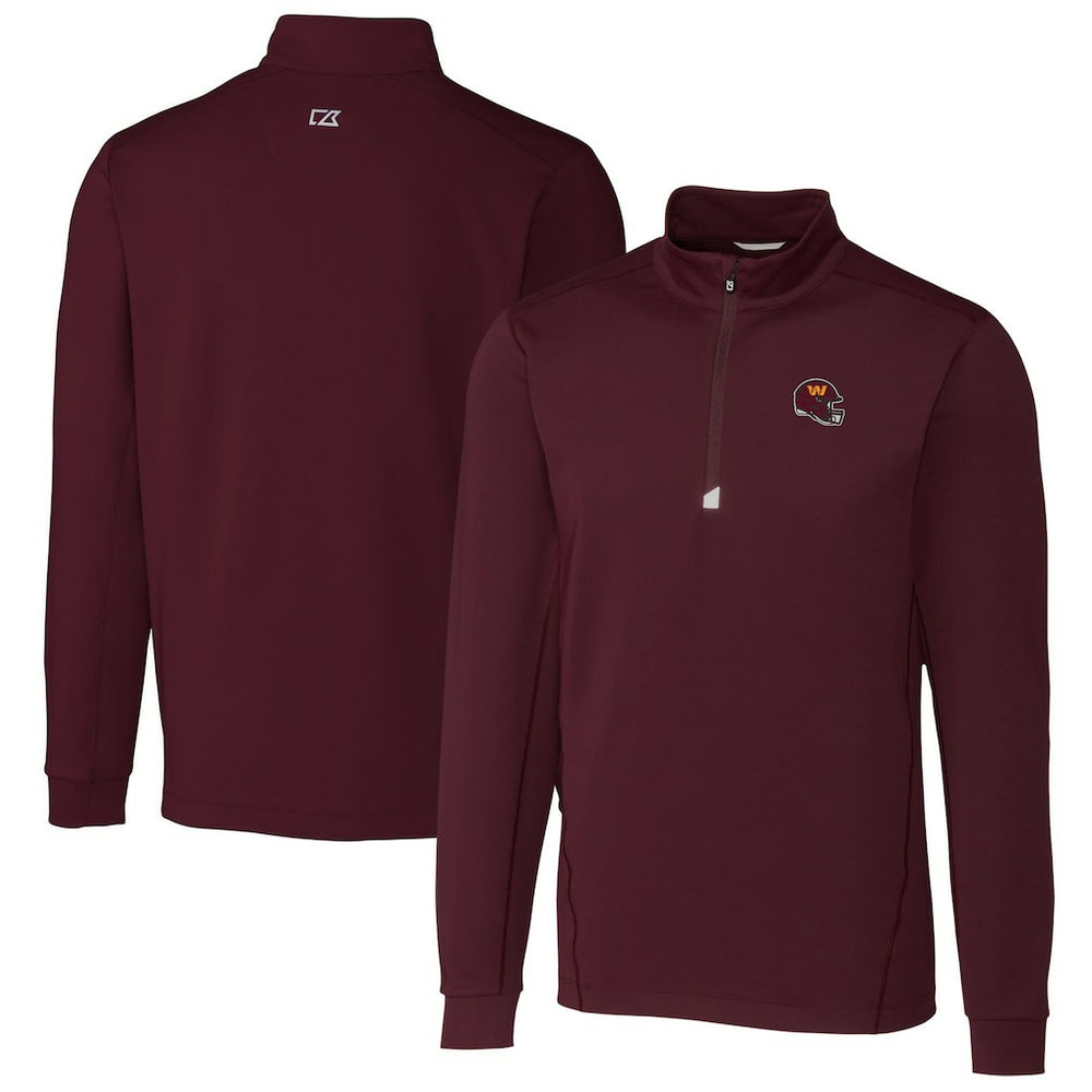 Washington Commanders Cutter & Buck Helmet Traverse Stretch Quarter-Zip Pullover Top | NFL On sale