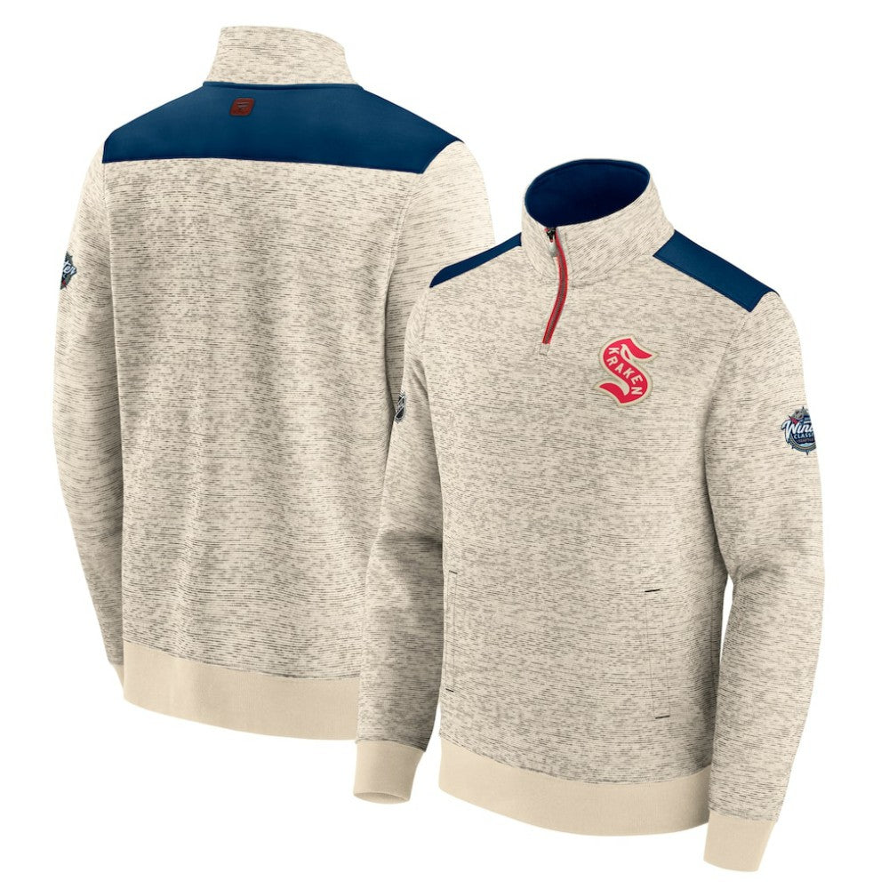 Seattle Kraken Fanatics 2024 NHL Winter Classic Authentic Pro Fleece Quarter-Zip Pullover Top - NHL Pullover