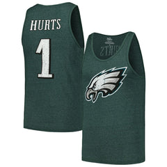 Philadelphia Eagles Jalen Hurts Majestic Threads Name & Number Tri-Blend Tank Top | NFL US