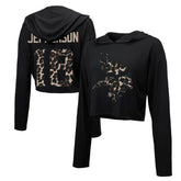 Minnesota Vikings Justin Jefferson Majestic Threads Women's Leopard Player Name & Number Long Sleeve Cropped Hoodie | NFL Online