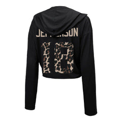 Minnesota Vikings Justin Jefferson Majestic Threads Women's Leopard Player Name & Number Long Sleeve Cropped Hoodie | NFL Online