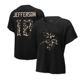Minnesota Vikings Justin Jefferson Majestic Threads Women's Leopard Player Name & Number T-Shirt | NFL Hot