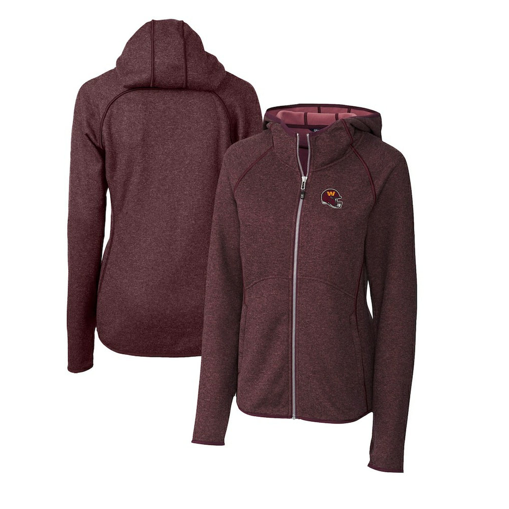 Washington Commanders Cutter & Buck Women's Helmet Logo Mainsail Sweater-Knit Full-Zip Hoodie | NFL Near me
