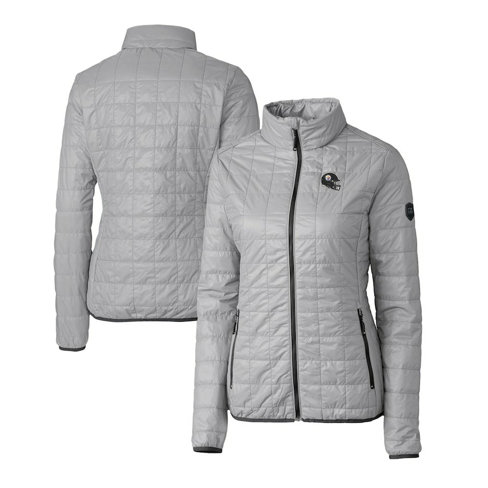 Pittsburgh Steelers Cutter & Buck Women's Helmet Logo Rainier PrimaLoft Eco Insulated Full-Zip Puffer Jacket | NFL Sale
