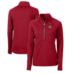 San Francisco 49ers Cutter & Buck Women's Helmet Logo Adapt Eco Knit Stretch Recycled Half-Zip Pullover Top | NFL Outlet