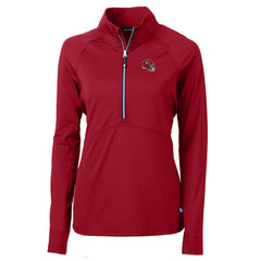 Kansas City Chiefs Cutter & Buck Women's Helmet Logo Adapt Eco Knit Stretch Recycled Half-Zip Pullover Top | NFL New
