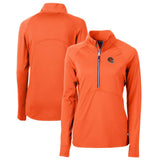 Cincinnati Bengals Cutter & Buck Women's Helmet Logo Adapt Eco Knit Stretch Recycled Half-Zip Pullover Top | NFL Discount