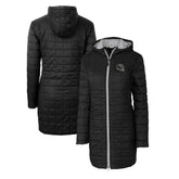 Baltimore Ravens Cutter & Buck Women's Helmet Logo Rainier Primaloft Eco Insulated Hooded Long Coat | NFL New