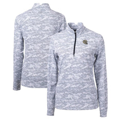 New Orleans Saints Cutter & Buck Women's Helmet Logo Traverse Camo Print Stretch Quarter-Zip Pullover Top | NFL Hot