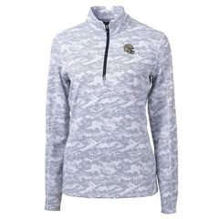 New Orleans Saints Cutter & Buck Women's Helmet Logo Traverse Camo Print Stretch Quarter-Zip Pullover Top | NFL Hot