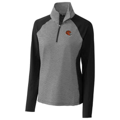Cincinnati Bengals Cutter & Buck Women's Helmet Logo DryTec Forge Tonal Stripe Stretch Half-Zip Top | NFL Sale