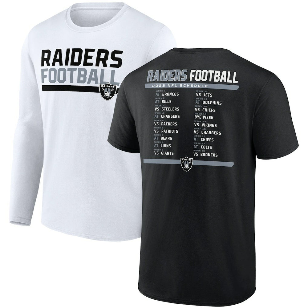 Las Vegas Raiders Two-Pack 2023 Schedule T-Shirt Combo Set | NFL New