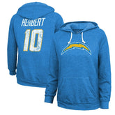 Los Angeles Chargers Justin Herbert Majestic Threads Women's Name & Number Tri-Blend Pullover Hoodie | NFL New
