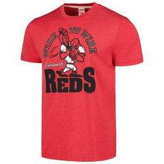 Cincinnati Reds Homage Doodle Collection Wire to Wire Tri-Blend T-Shirt - MLB T-shirts