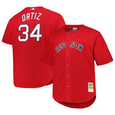 David Ortiz Boston Red Sox Mitchell & Ness Big & Tall Cooperstown Mesh Batting Practice Jersey - MLB Jerseys