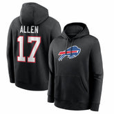 Buffalo Bills Josh Allen Name & Number Fleece Hoodie | NFL Hot