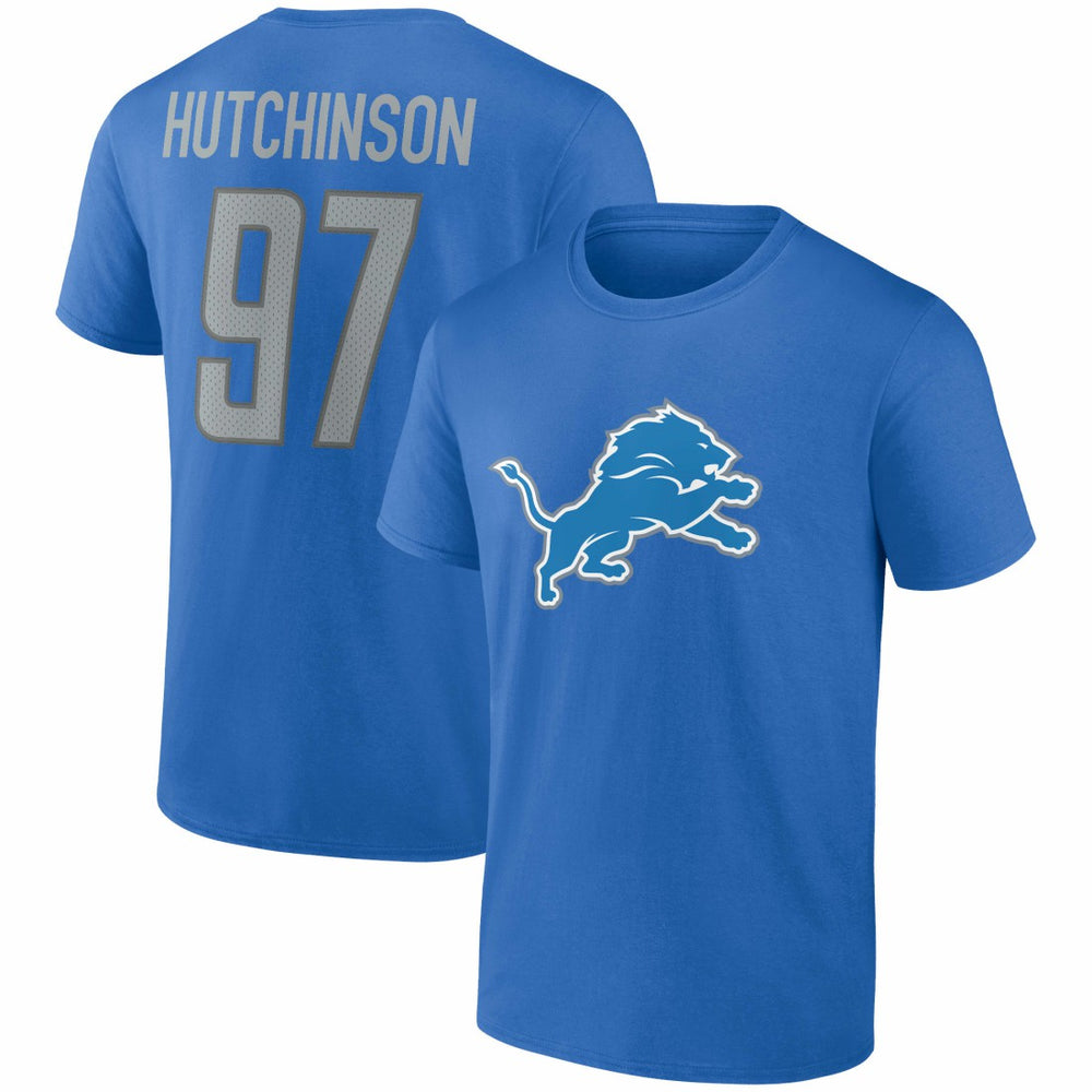 Detroit Lions Aidan Hutchinson Player Icon Name & Number T-Shirt | NFL Near me