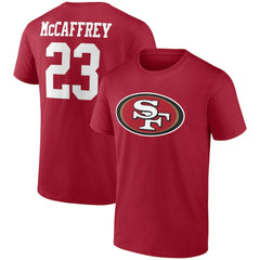San Francisco 49ers Christian McCaffrey Player Icon Name & Number T-Shirt | NFL On sale