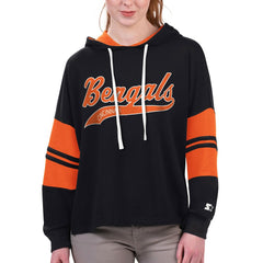 Cincinnati Bengals Starter Women's Bump And Run Long Sleeve Hoodie T-Shirt | NFL US