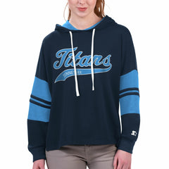 Tennessee Titans Starter Women's Bump And Run Long Sleeve Hoodie T-Shirt | NFL Sale