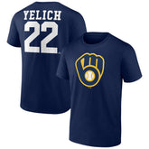 Christian Yelich Milwaukee Brewers Player Icon Name & Number T-Shirt - MLB T-shirts
