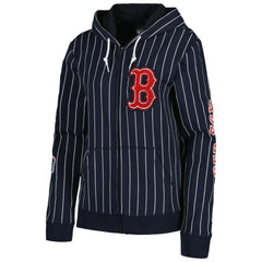 Boston Red Sox New Era Women's Pinstripe Tri-Blend Full-Zip Jacket - MLB Jackets