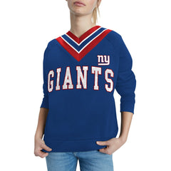 New York Giants Tommy Hilfiger Women's Heidi Raglan V-Neck Sweater | NFL US