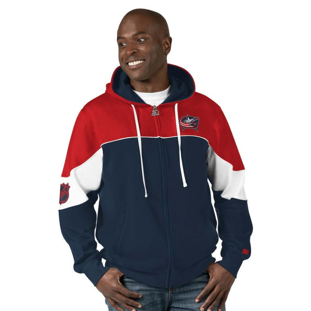 Columbus Blue Jackets Starter Power Forward Full-Zip Hoodie - NHL Hoodies