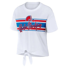 Colorado Avalanche WEAR by Erin Andrews Women's Front Knot T-Shirt - NHL T-shirts