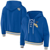 St. Louis Blues WEAR by Erin Andrews Women's Lace-Up Pullover Hoodie - NHL Hoodies