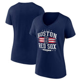Boston Red Sox Women's Americana Team V-Neck T-Shirt - MLB T-shirts