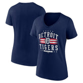 Detroit Tigers Women's Americana Team V-Neck T-Shirt - MLB T-shirts