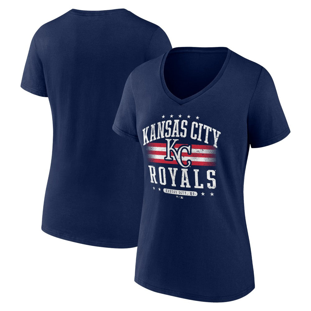 Kansas City Royals Women's Americana Team V-Neck T-Shirt - MLB T-shirts