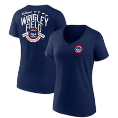 Chicago Cubs Women's Hometown Collection Wrigley V-Neck T-Shirt - MLB T-shirts