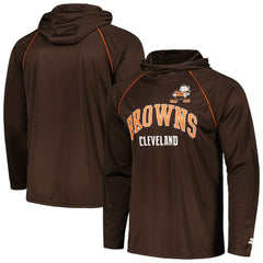 Cleveland Browns Starter Gridiron Classics Throwback Raglan Long Sleeve Hooded T-Shirt | NFL New