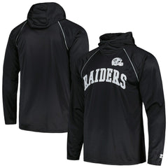 Las Vegas Raiders Starter Gridiron Classics Throwback Raglan Long Sleeve Hooded T-Shirt | NFL Hot