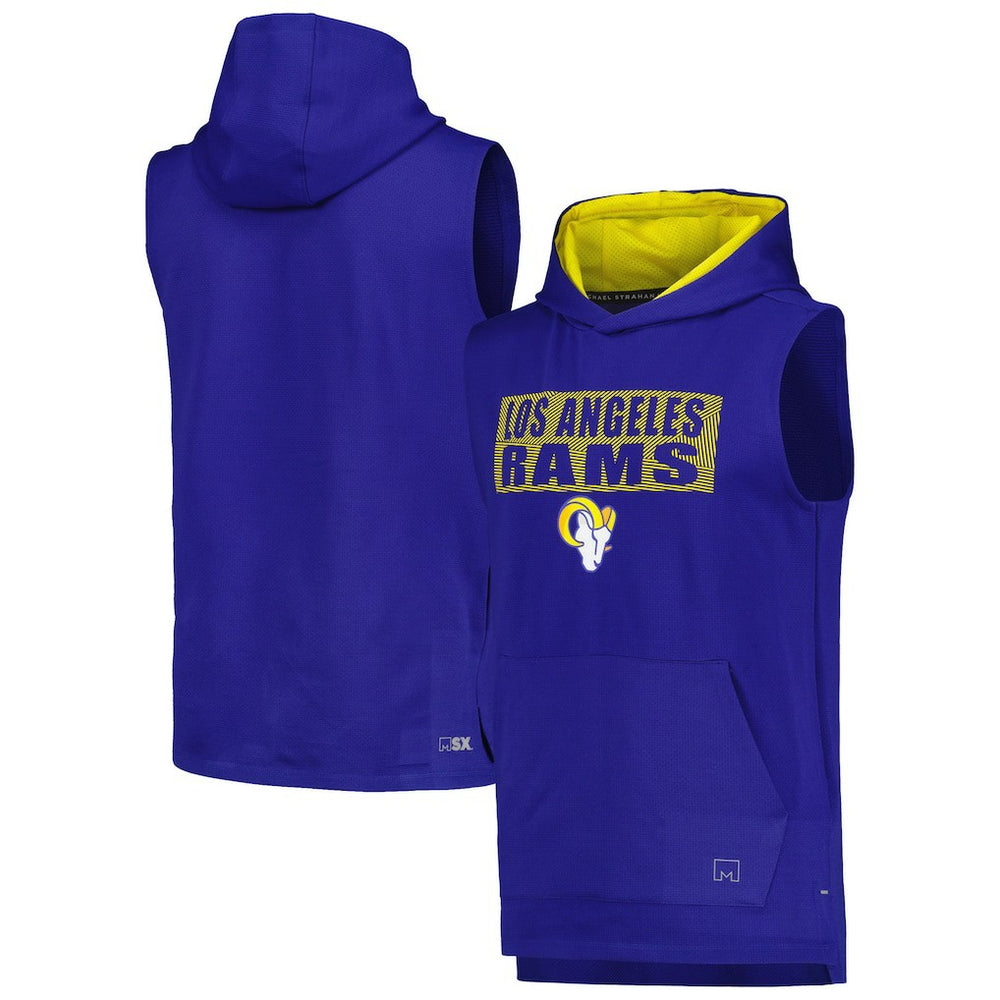 Los Angeles Rams MSX by Michael Strahan Marathon Sleeveless Pullover Hoodie | NFL Sale