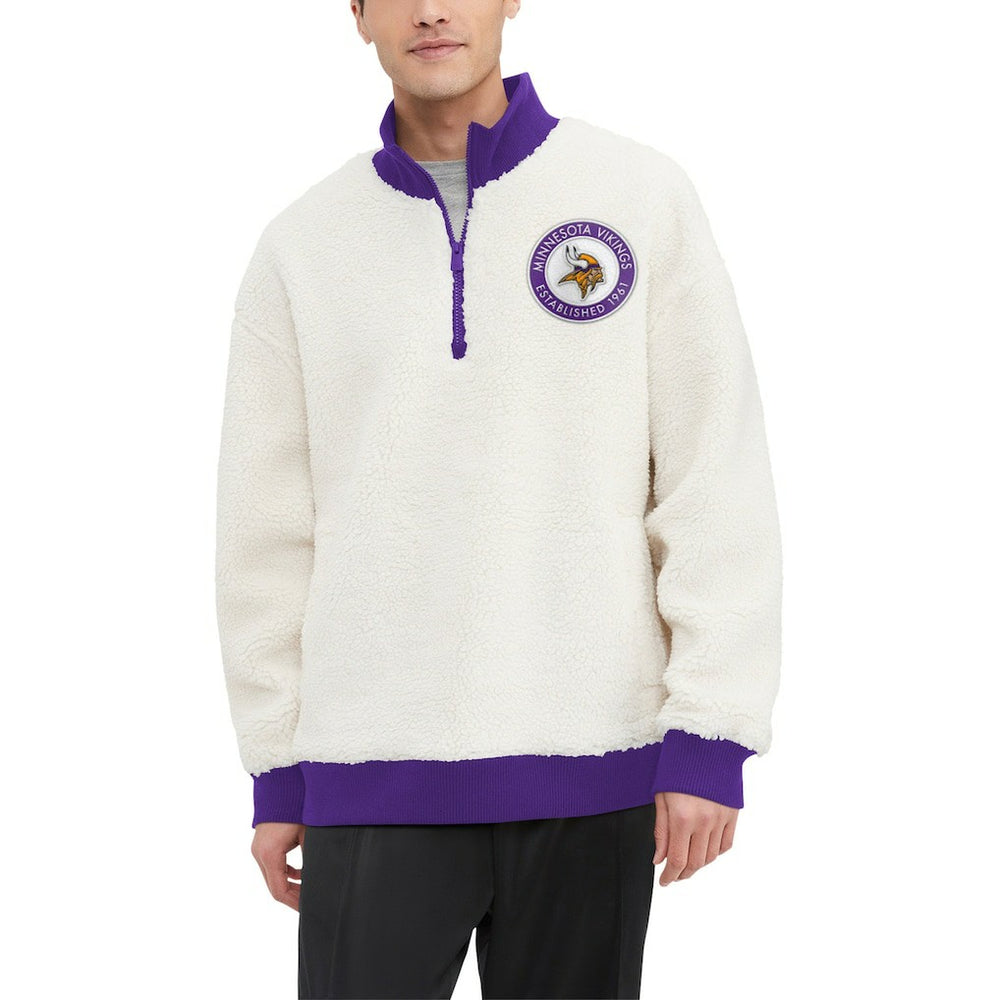 Minnesota Vikings Tommy Hilfiger Jordan Sherpa Quarter-Zip Sweatshirt | NFL Discount