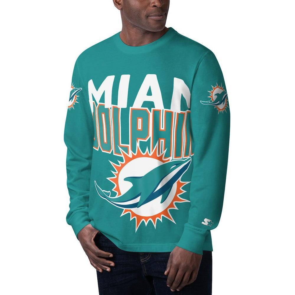 Miami Dolphins Starter Clutch Hit Long Sleeve T-Shirt | NFL Discount