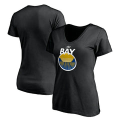 Black Golden State Warriors Women's Primary Logo V-Neck T-Shirt sale | NBA