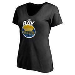 Black Golden State Warriors Women's Primary Logo V-Neck T-Shirt sale | NBA